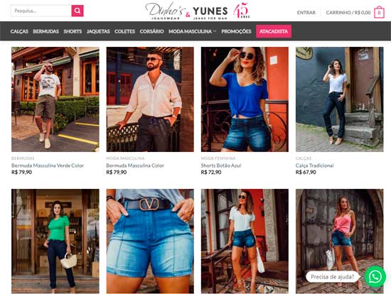 lojas de calça jeans na rua oriente